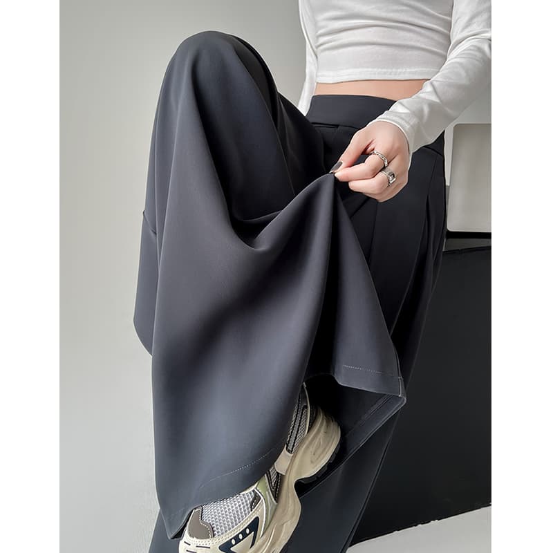 レディースワイドパンツ ドレープフレアワイドパンツ