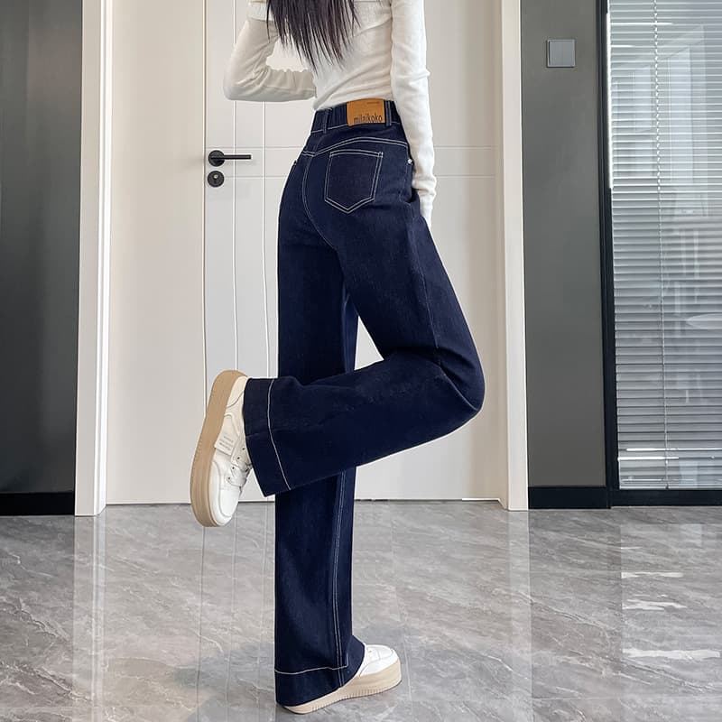 レディースワイドパンツ 大人気 二つボタンハイウエストワイドパンツ