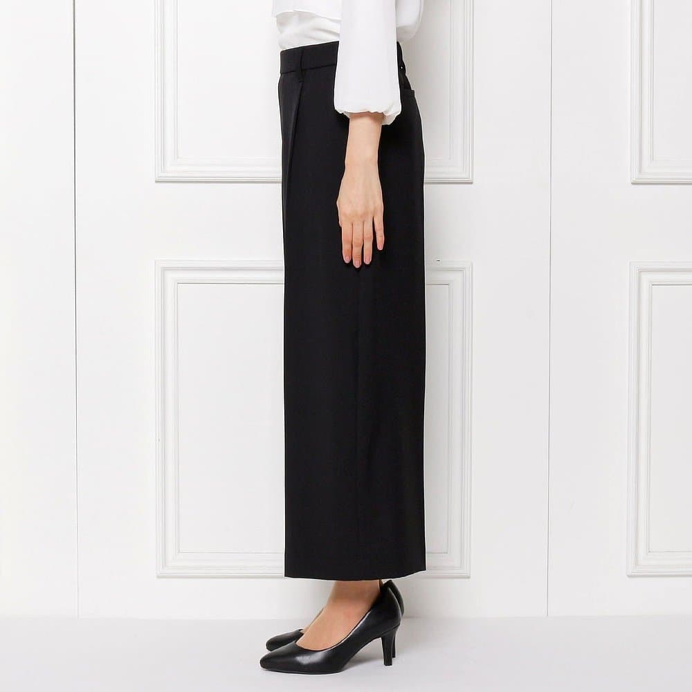 レディースワイドパンツ タックデザイン美シルエットワイドパンツ