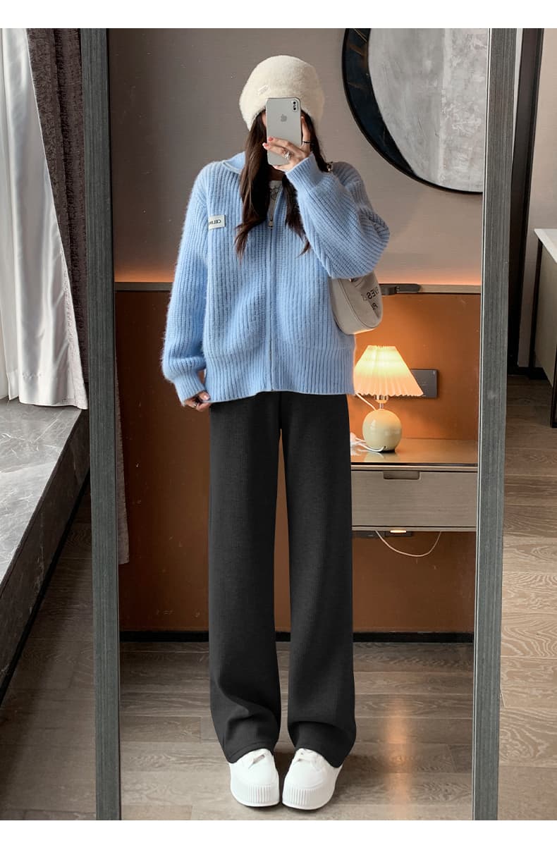 レディースワイドパンツ なめらか裏起毛ワイドパンツ