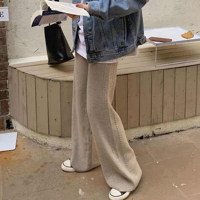 レディースワイドパンツ 秋冬新作 スウェット ワイドパンツ ゆったりリラックス足長効果