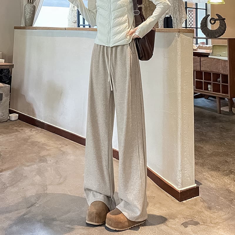 レディースワイドパンツ あったかリラックスルームパンツ