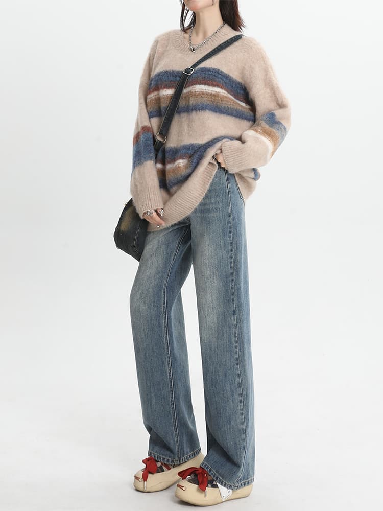レディースワイドパンツ レディースワイドパンツ ゆったりシルエット ストレートデニム