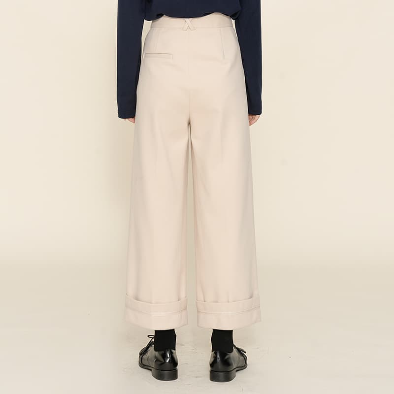 レディースワイドパンツ クラシカルワイドテーパードパンツ