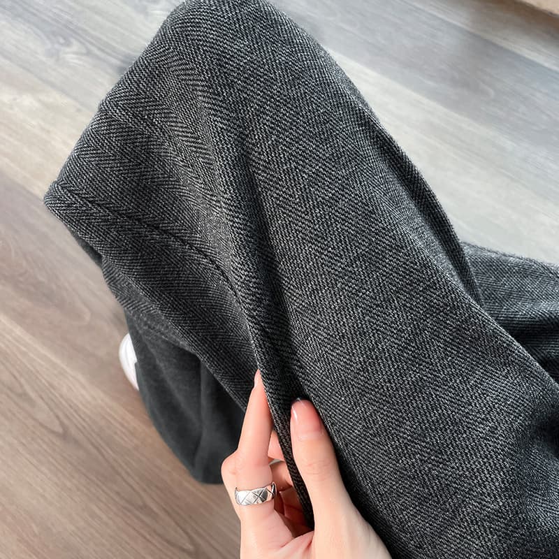 レディースワイドパンツ あったか楽ちんリブ裾ワイドパンツ