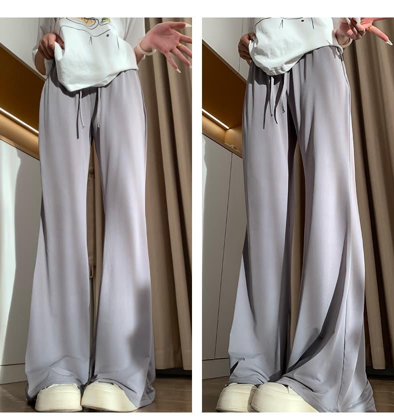 レディースワイドパンツ なめらかドレープストレートワイド