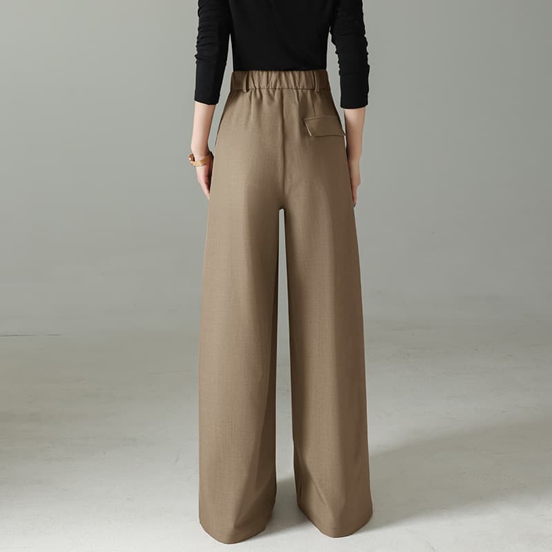レディースワイドパンツ タックデザイン ドレープワイドパンツ