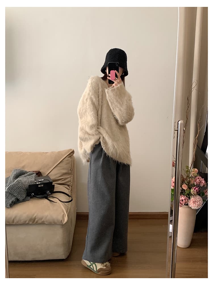レディースワイドパンツ 贅沢タックロングワイドパンツ