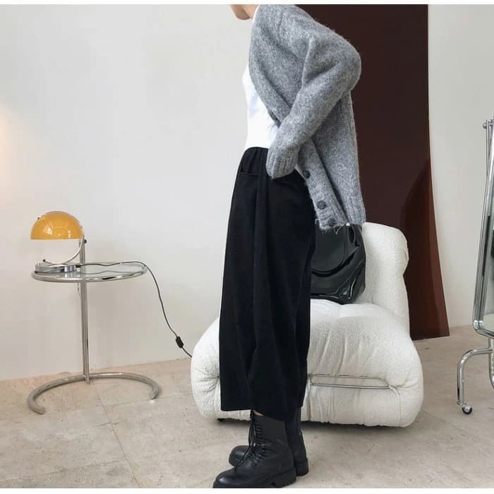 レディースワイドパンツ ゆったり風船パンツ九分丈ウエストゴム女性用その他