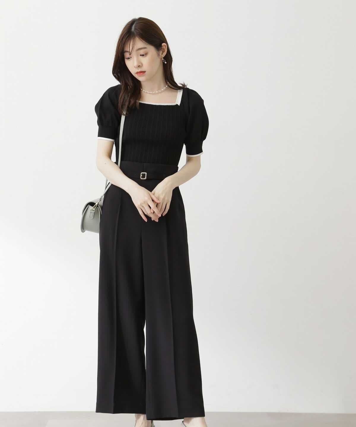 レディースワイドパンツ レディース タックギャザー ワイドパンツ