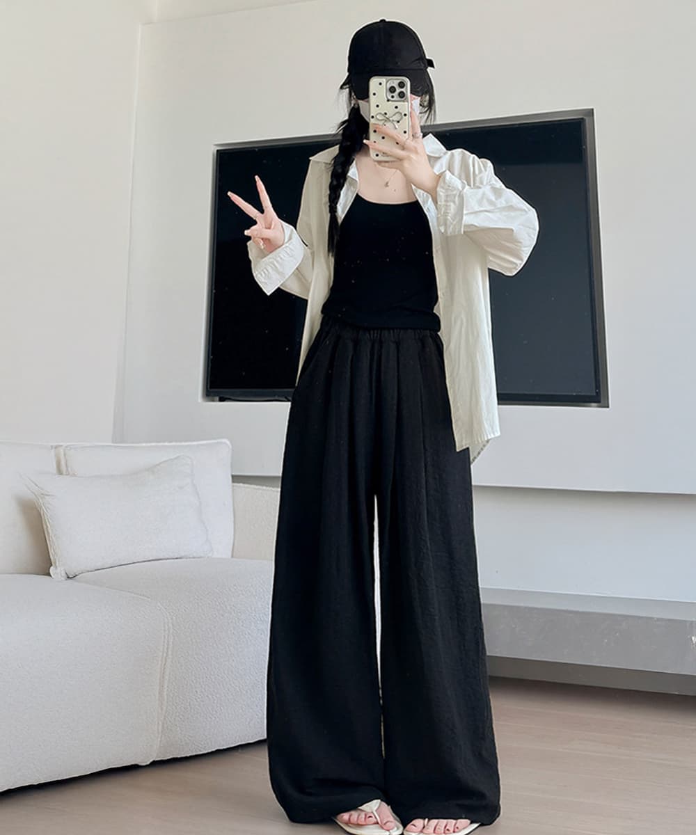 レディースワイドパンツ ハイウエスト ワイドパンツ レディース ゆったり美脚