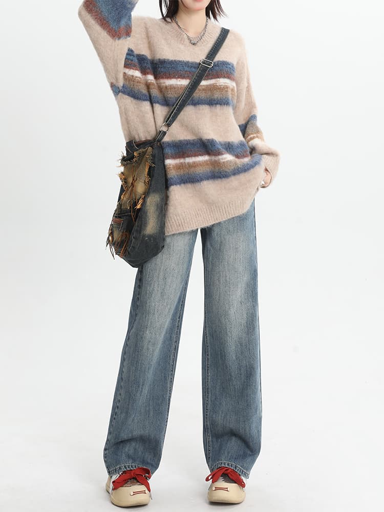 レディースワイドパンツ レディースワイドパンツ ゆったりシルエット ストレートデニム