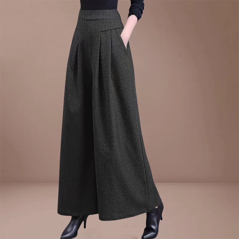 レディースワイドパンツ クラシカルプリーツワイドパンツ