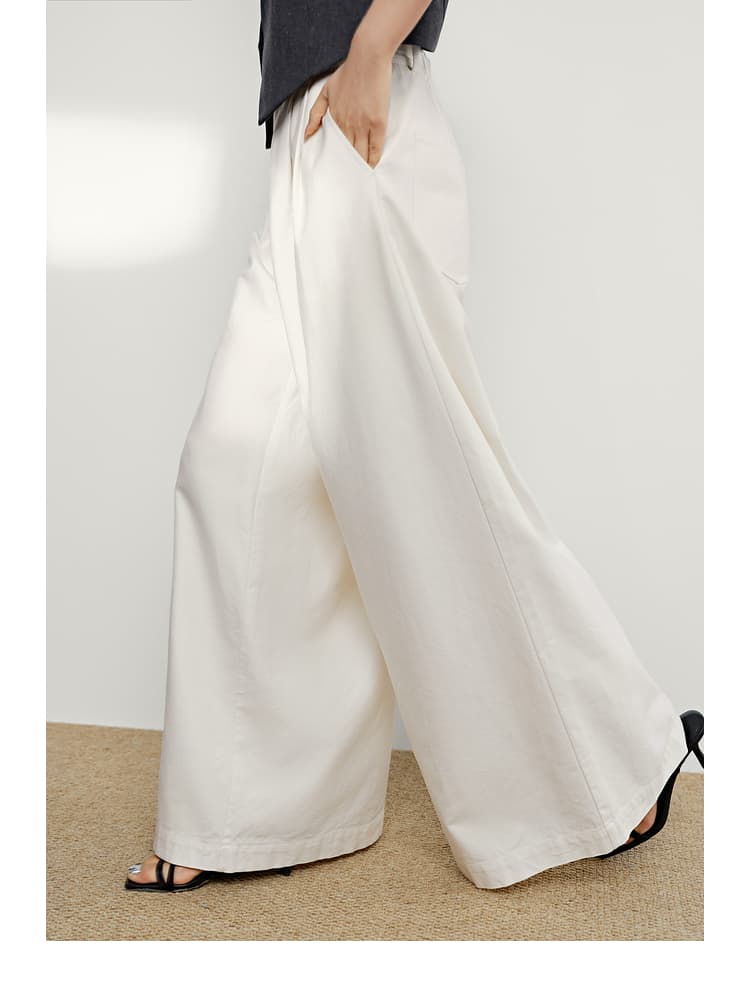 レディースワイドパンツ しなやかドレープスカンツ