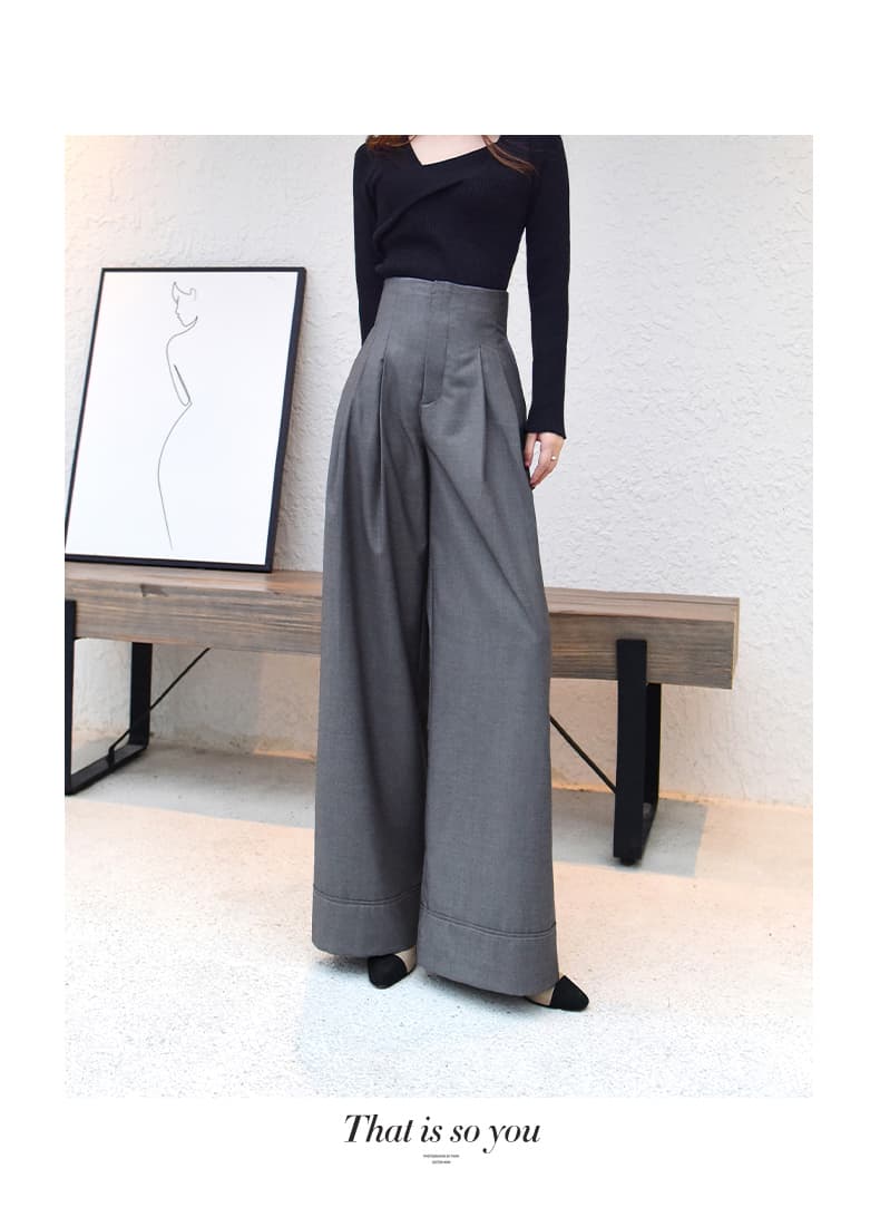 レディースワイドパンツ クラシカルドレープワイドパンツ