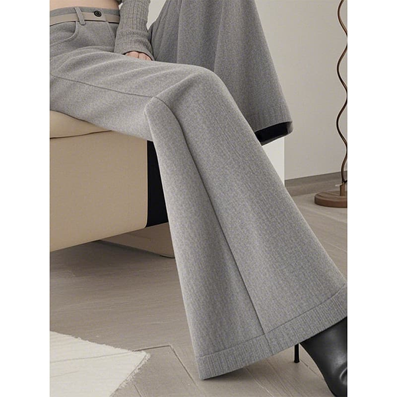 レディースワイドパンツ ハイウエストストレートワイドパンツ