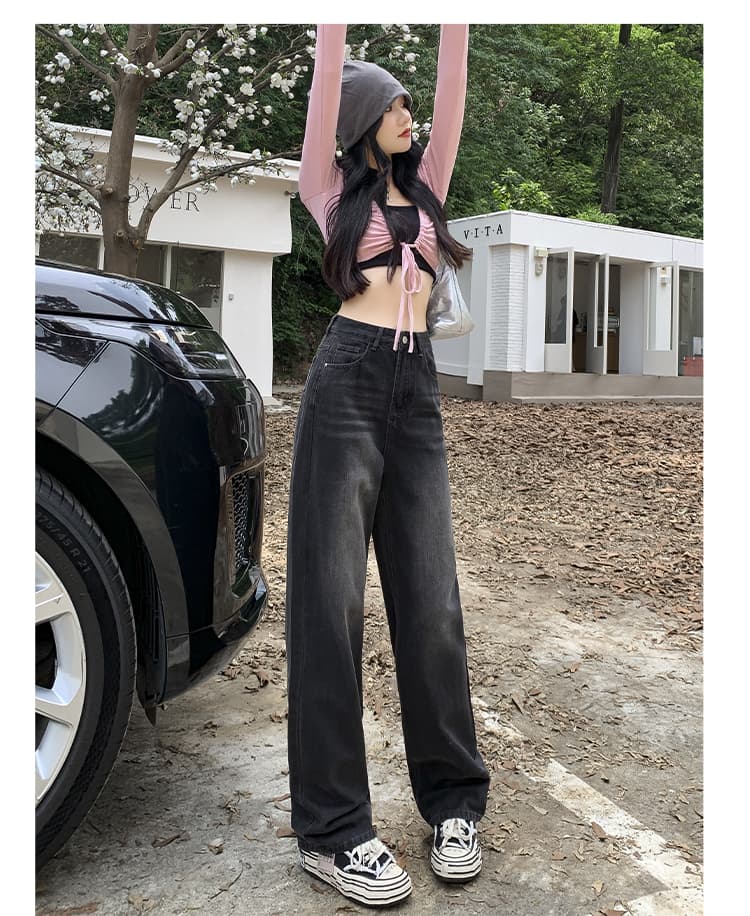 レディースワイドパンツ ゆったりシルエットデニムパンツ