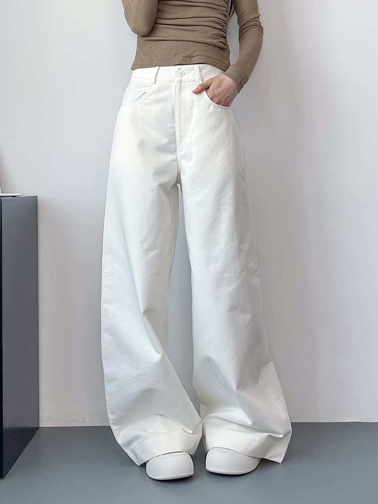 レディースワイドパンツ レディースワイドパンツ ハイウエストフレアチノパンツ
