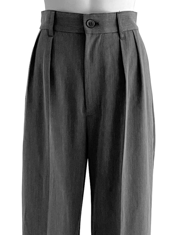 レディースワイドパンツ タック入りドレープスラックス