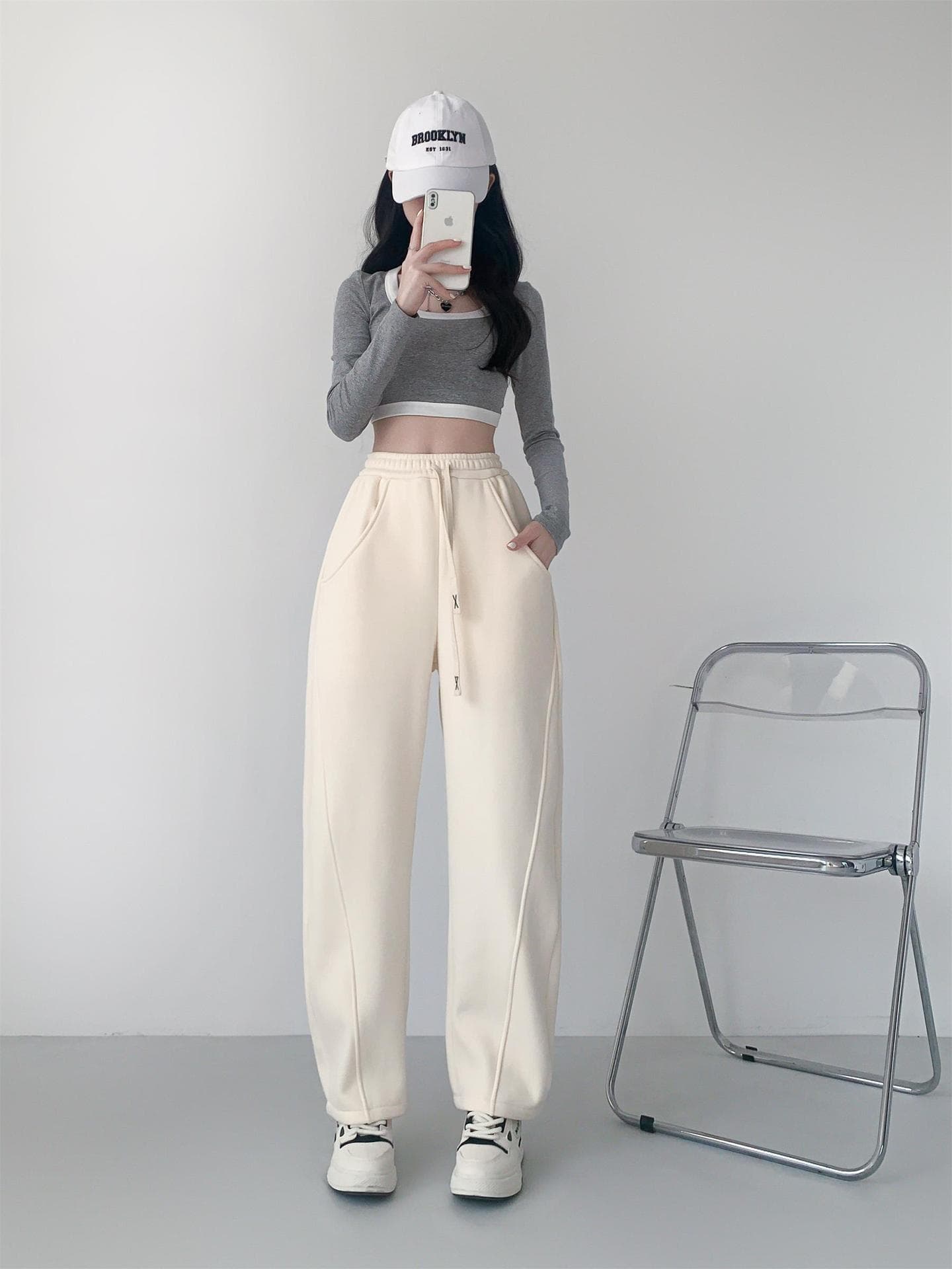 レディースワイドパンツ あったか心地よい裏起毛リラックスパンツ