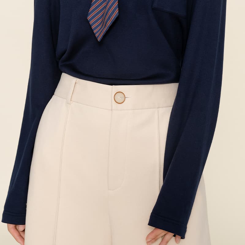 レディースワイドパンツ クラシカルワイドテーパードパンツ