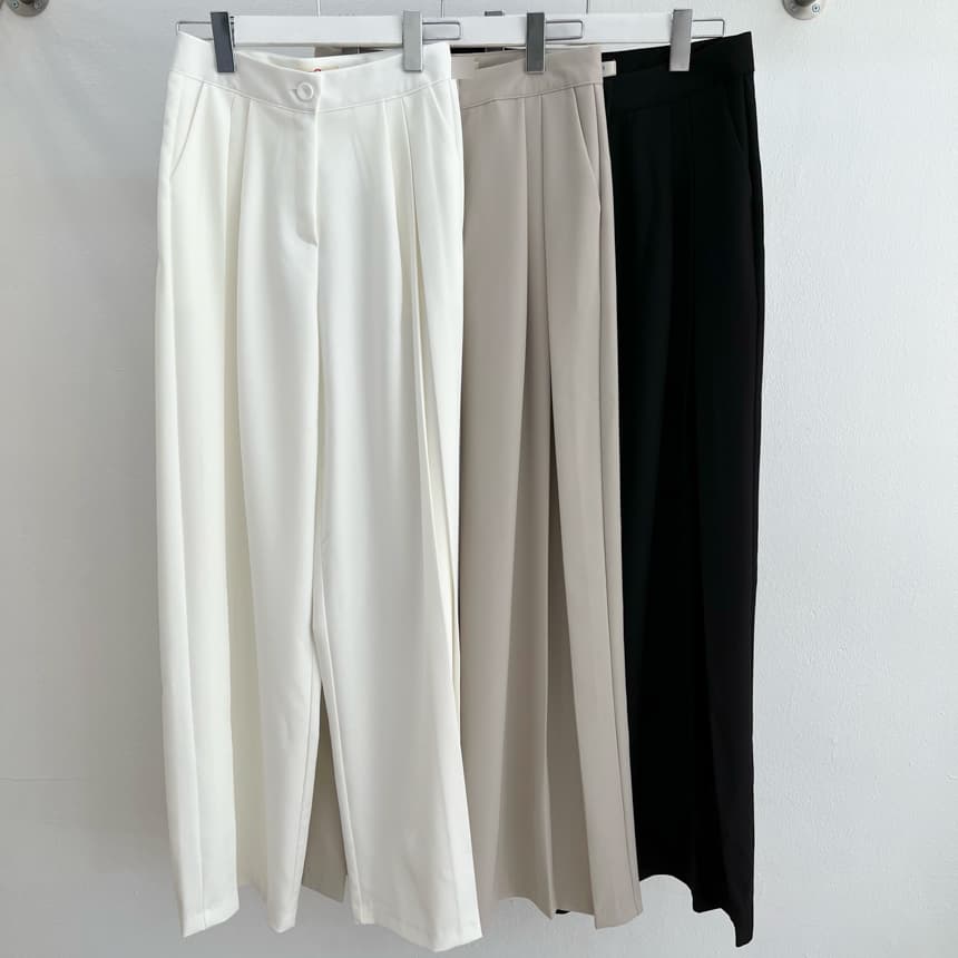 レディースワイドパンツ ドレープタックワイドパンツ
