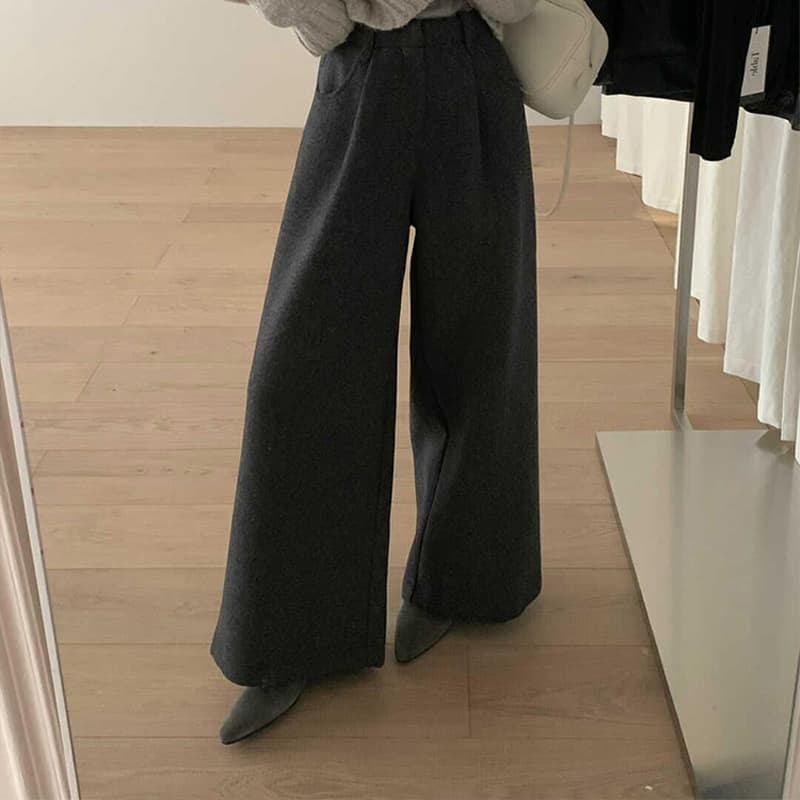 レディースワイドパンツ ゆったりストレートワイドパンツ