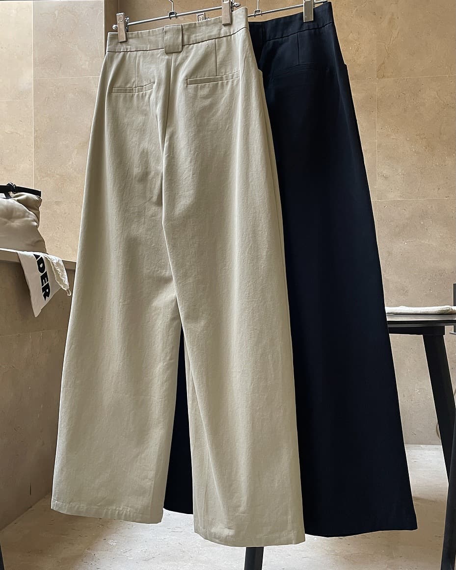 レディースワイドパンツ プリーツデザインワイドパンツ