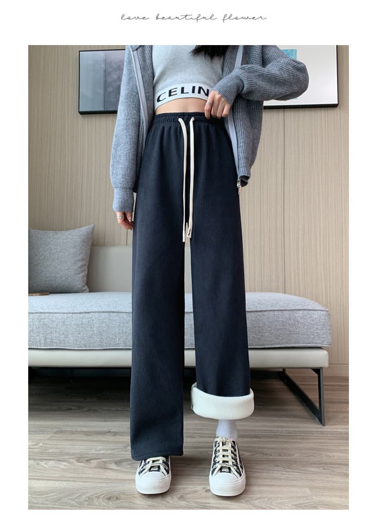 レディースワイドパンツ ふわりと包む 畦編みリラックスパンツ
