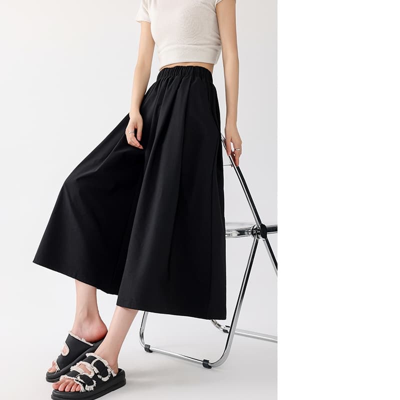 レディースワイドパンツ レディース涼感ガウチョパンツ ワイドロング