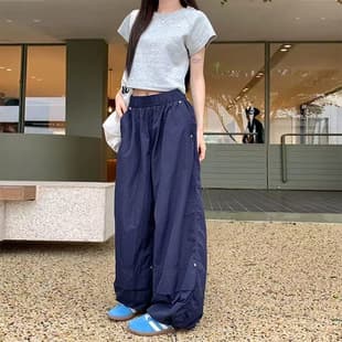 レディースワイドパンツ ゆったり楽ちんタックワイドパンツ
