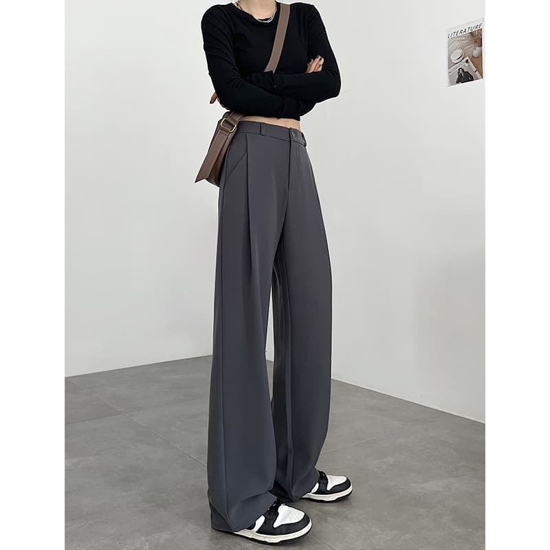 レディースワイドパンツ フォーマルタックワイドパンツ