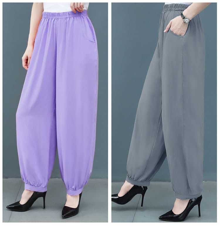 レディースワイドパンツ ふんわりシルエットテーパードパンツ