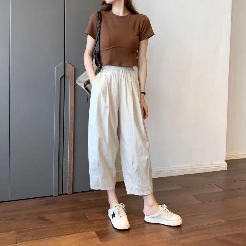 レディースワイドパンツ 楽ちん美シルエットガウチョパンツ