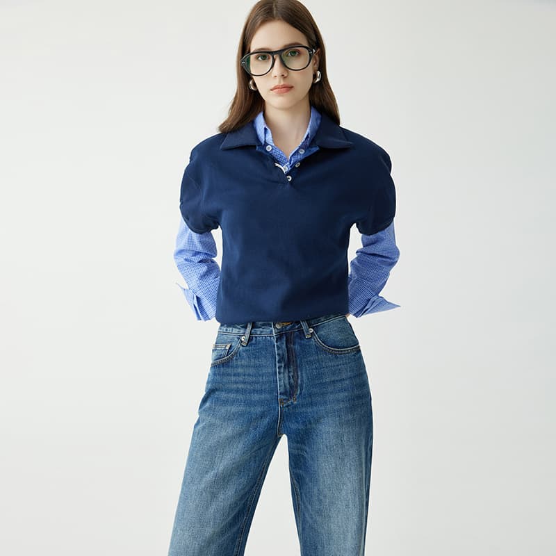 レディースワイドパンツ ゆったりシルエット すっきりデニム