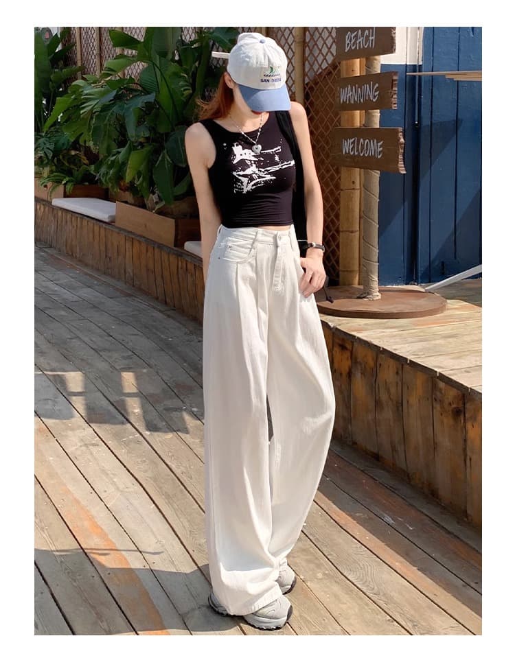 レディースワイドパンツ メリハリシルエット ワイドデニム