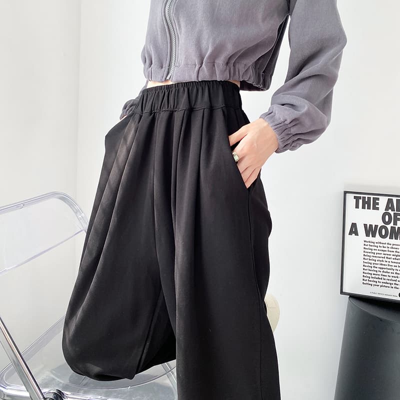 レディースワイドパンツ ドレープ感たっぷり リラックスワイドパンツ