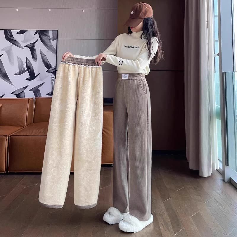 レディースワイドパンツ あったか楽ちんリラックスパンツ