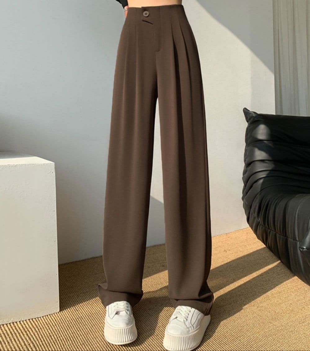 レディースワイドパンツ 美脚効果 ハイウエストタックワイドパンツ