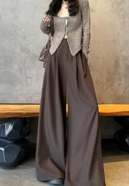 レディースワイドパンツ 2026年新作 タックパンツ ワイドパンツ 4色展開