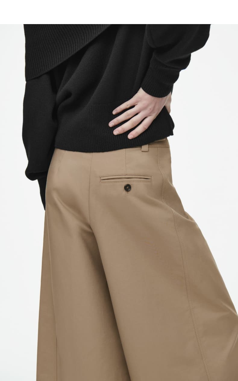 レディースワイドパンツ しなやかシルエットワイドストレートパンツ