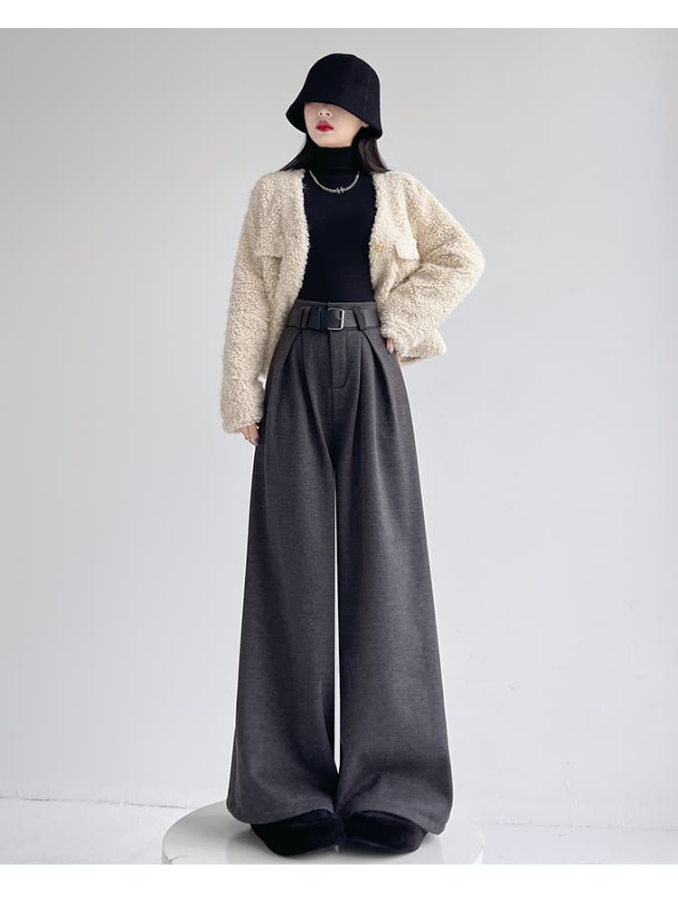 レディースワイドパンツ ドレープ美シルエットロングパンツ