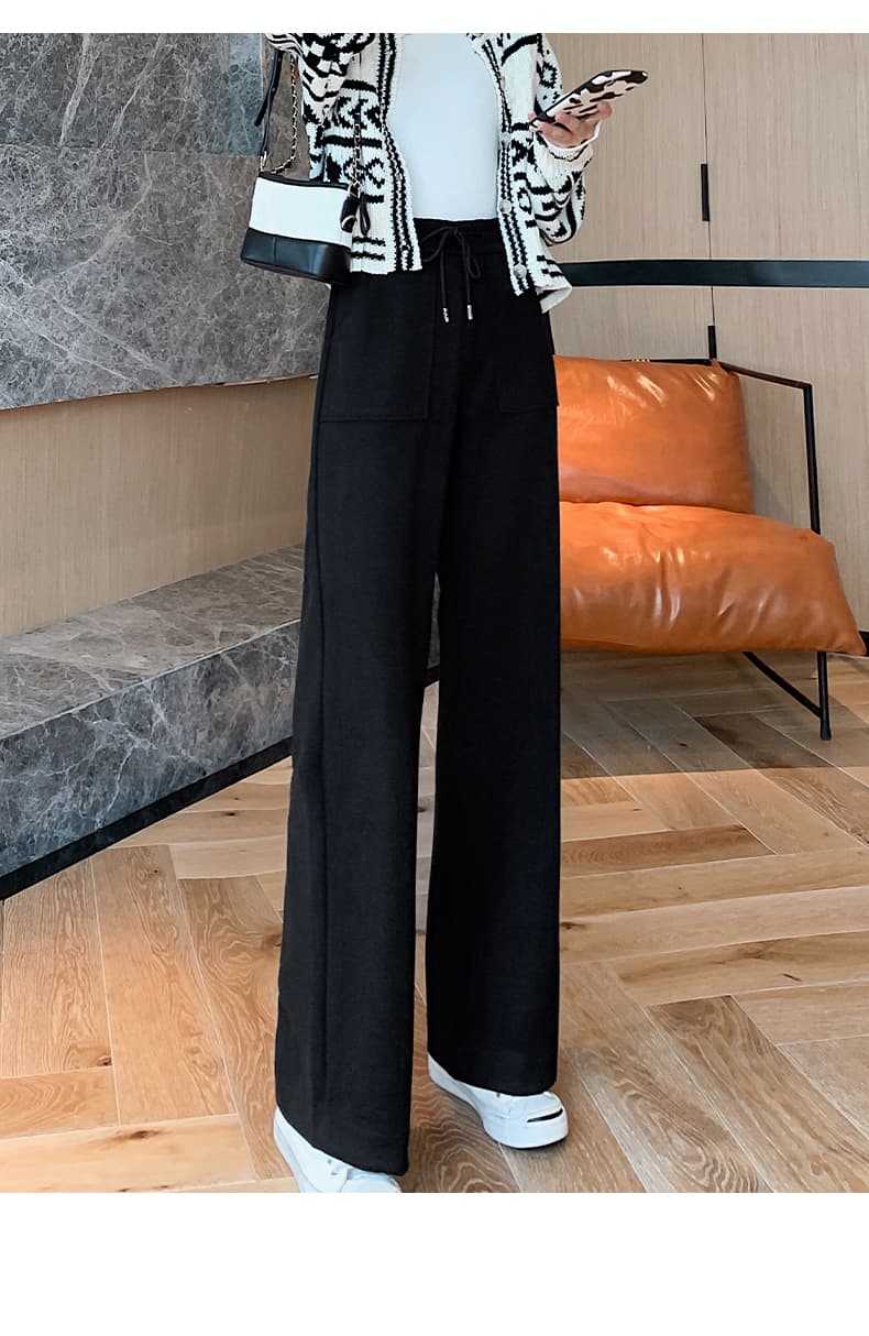 レディースワイドパンツ ルーズシルエット ドロスト ワイドパンツ