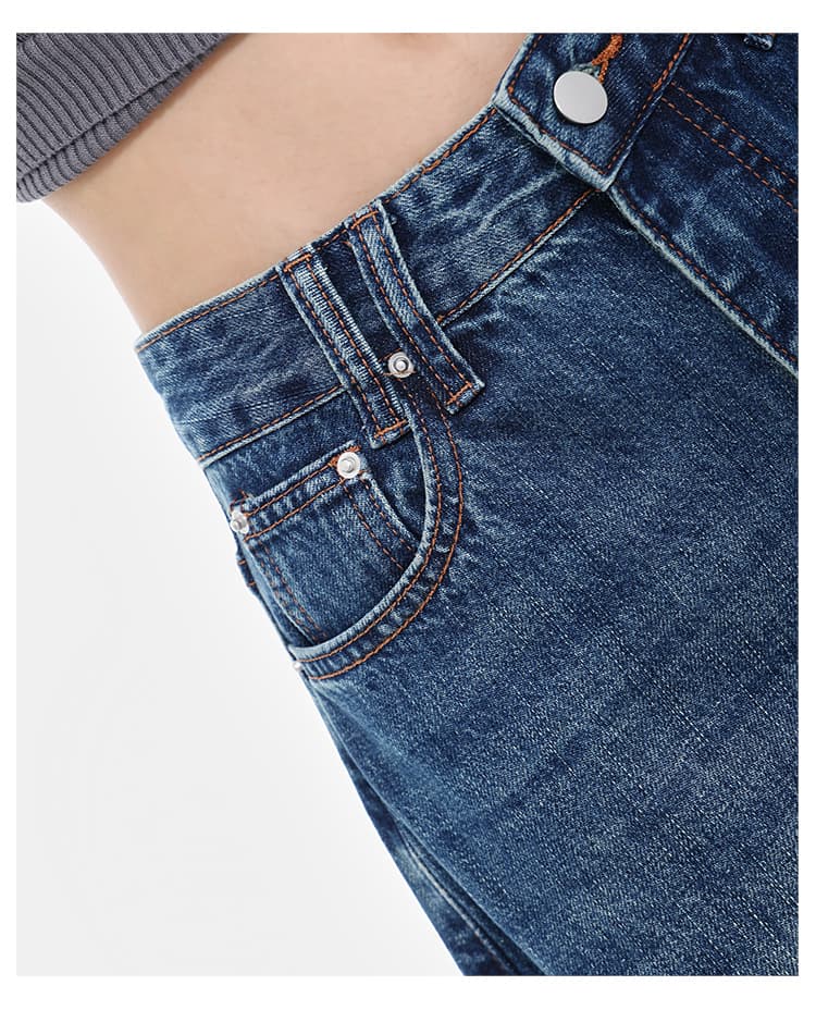 レディースワイドパンツ ルーズシルエット極太デニムパンツ