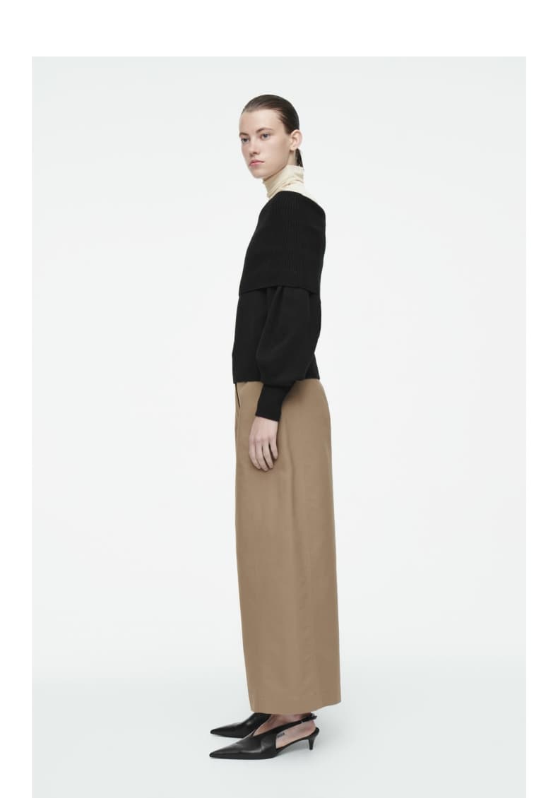 レディースワイドパンツ しなやかシルエットワイドストレートパンツ