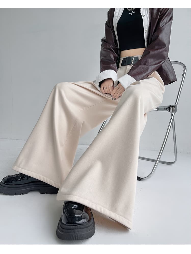 レディースワイドパンツ ドレープ美シルエットロングパンツ