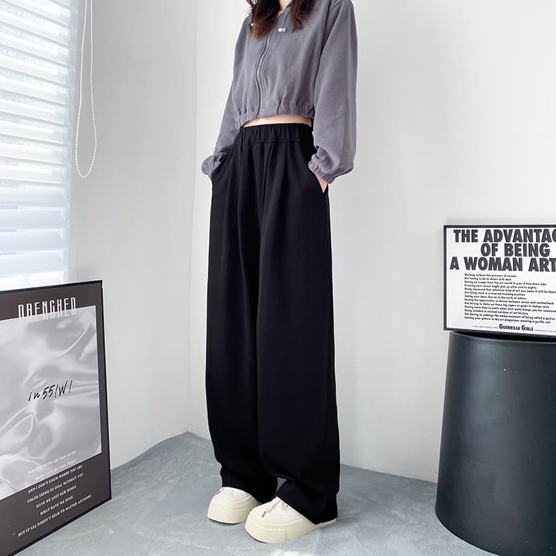 レディースワイドパンツ ドレープ感たっぷり リラックスワイドパンツ